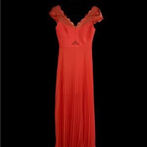BCBGMaxAzria Madalena Coral Lace Maxi Dress